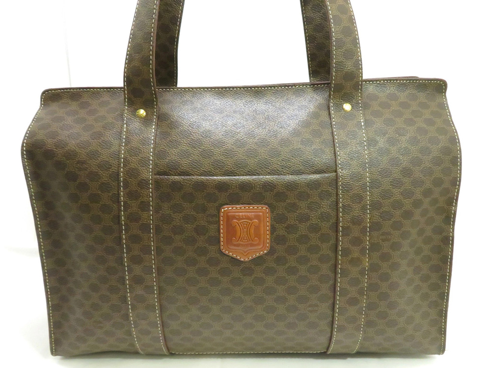 Celine Macadam Tote Bag Dark Brown